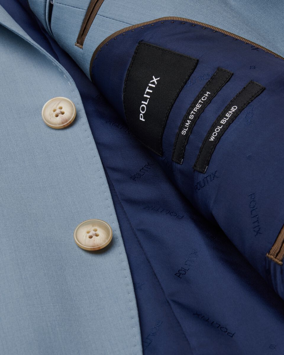 Wool Blend Tailored Jacket, Chalk Blue, hi-res